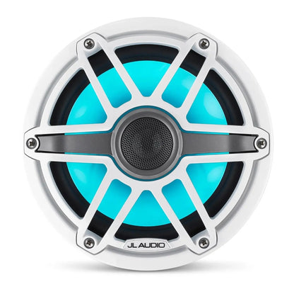 JL Audio M6 7.7in Coaxial Speakers White Sport Grille with RGB LED