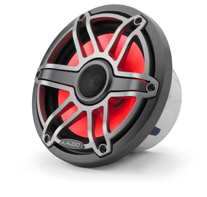 JL Audio M6 7.7in Coaxial Speakers Titanium Sport Grille with RGB LED