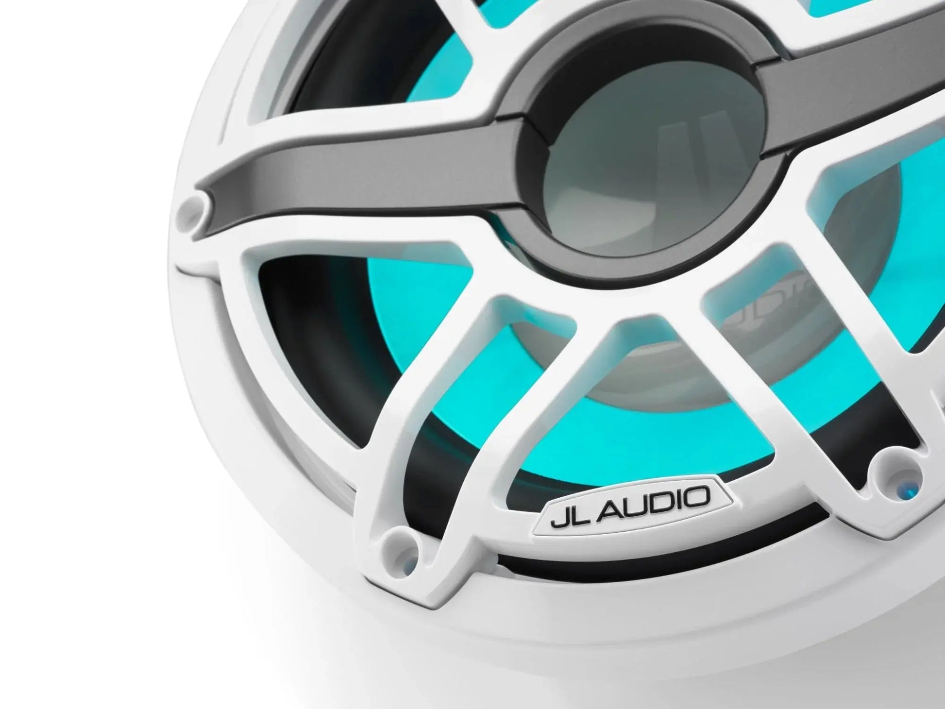 JL Audio M6 10in Subwoofer with White Sport Grille Infinite Baffle, RGB LED