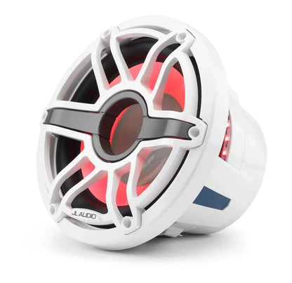 JL Audio M6 10in Subwoofer with White Sport Grille Infinite Baffle, RGB LED