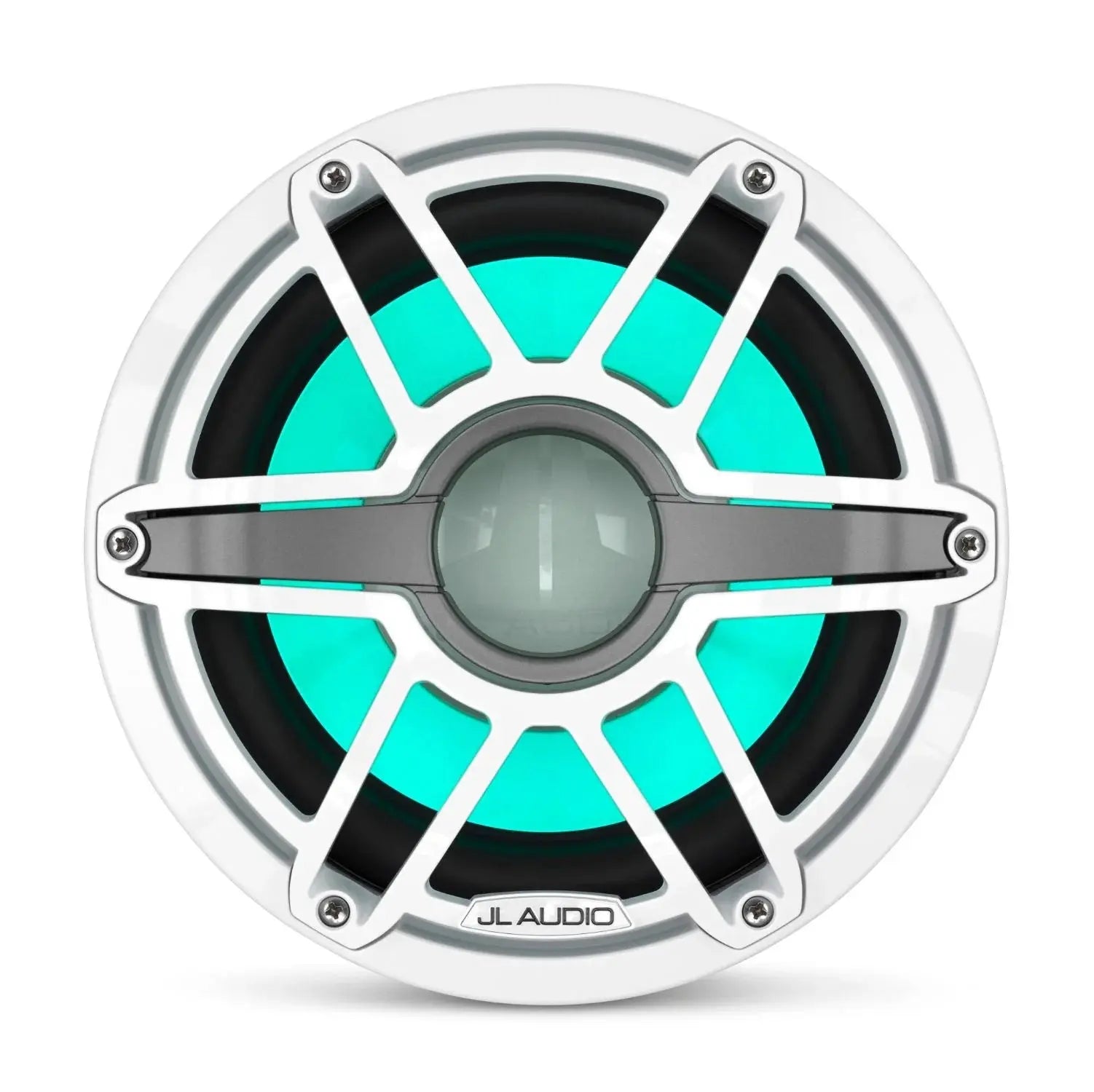 JL Audio M6 10in Subwoofer with White Sport Grille Infinite Baffle, RGB LED