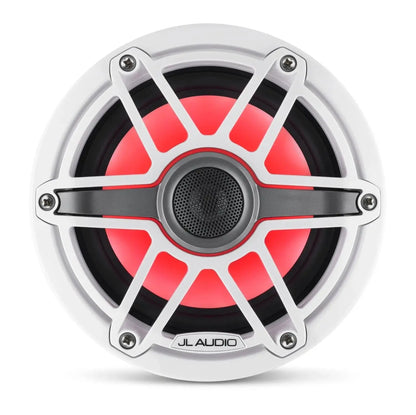 JL Audio M6 6.5in Coaxial Speakers White Sport Grille with RGB LED