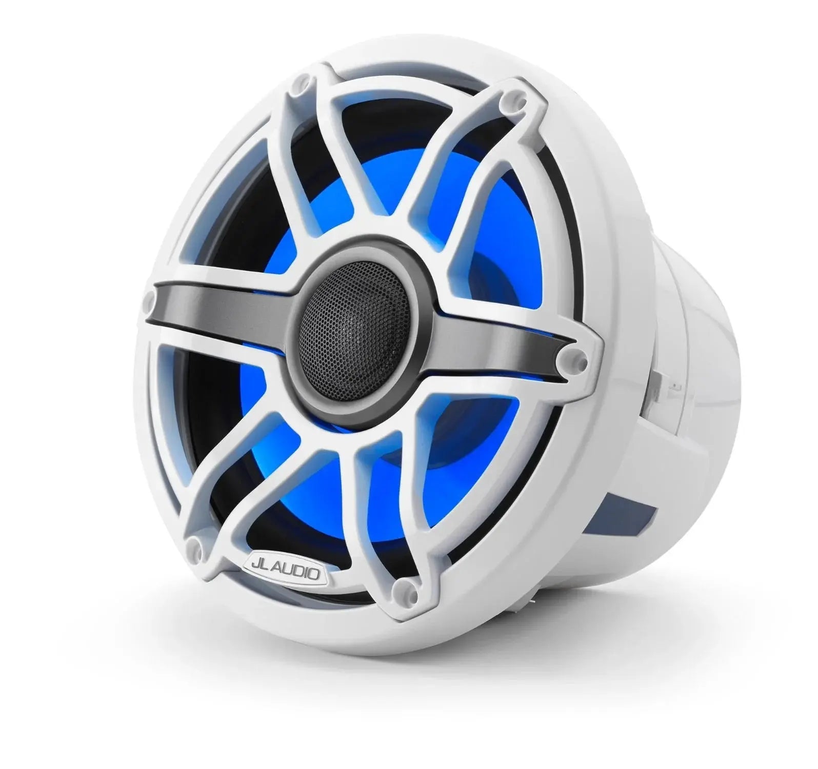JL Audio M6 8.8in Coaxial Speakers White Sport Grille with RGB LED