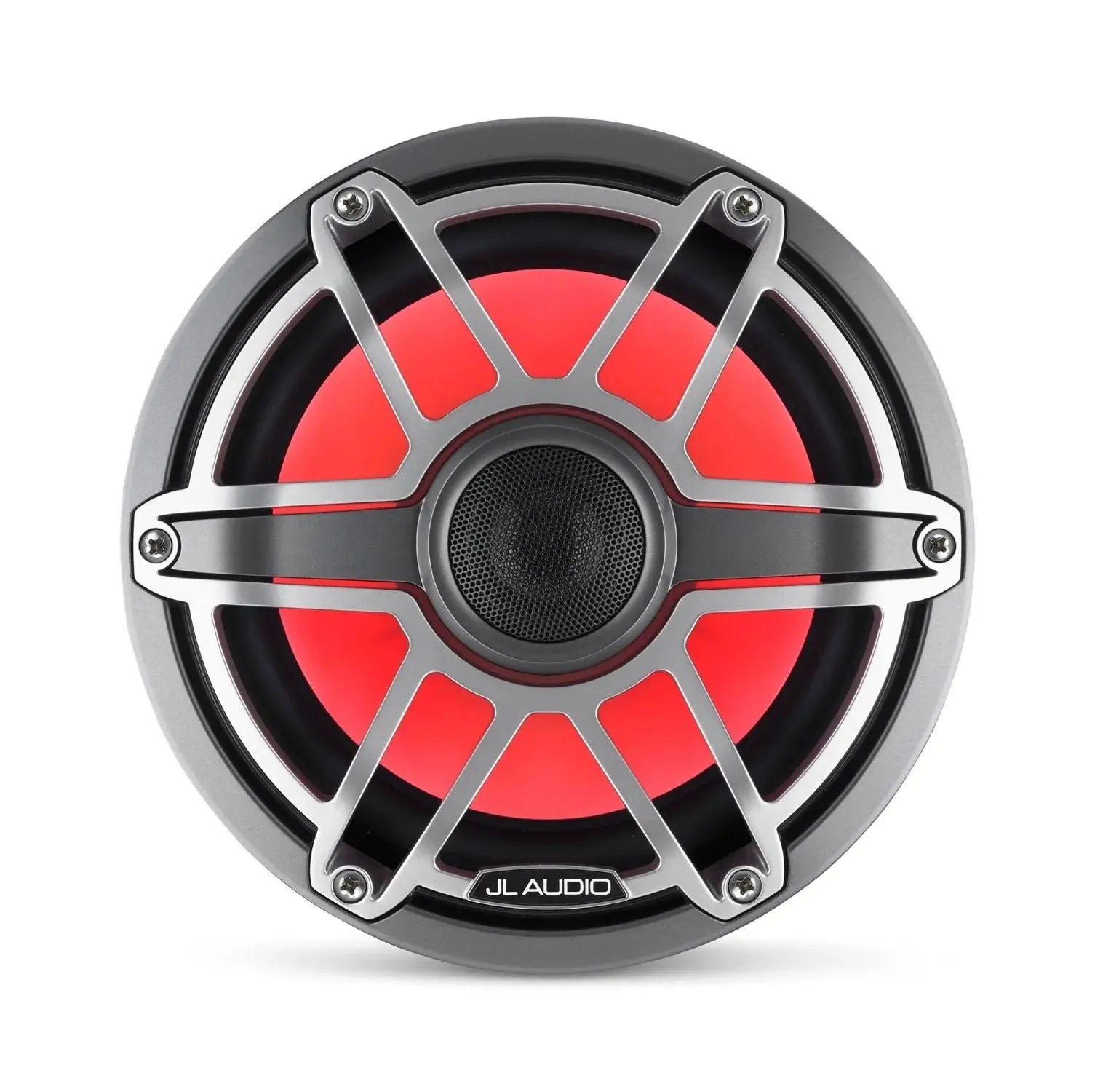 JL Audio M6 8.8in Coaxial Speakers Titanium Sport Grille with RGB LED