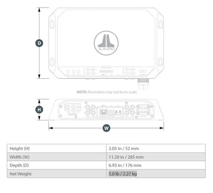 JL Audio MVi Marine Amplifier 2 Channel Full-Range 600 Watts 12v Integrated DSP