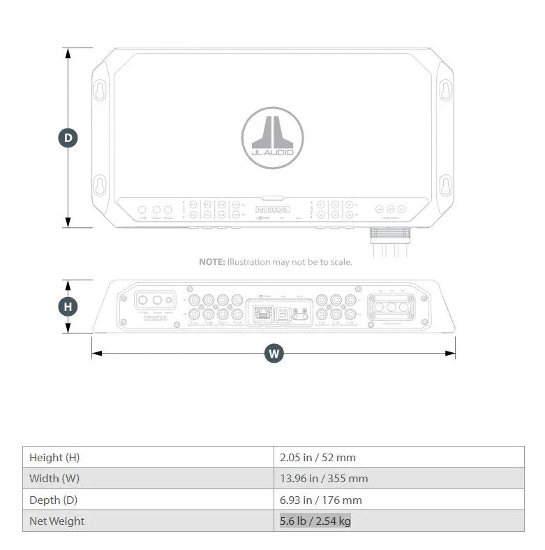 JL Audio MVi Marine Amplifier 6 Channel Full-Range 600 Watts 12v Integrated DSP