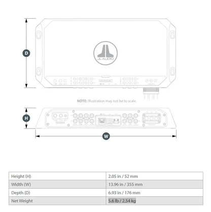 JL Audio MVi Marine Amplifier 6 Channel Full-Range 600 Watts 12v Integrated DSP