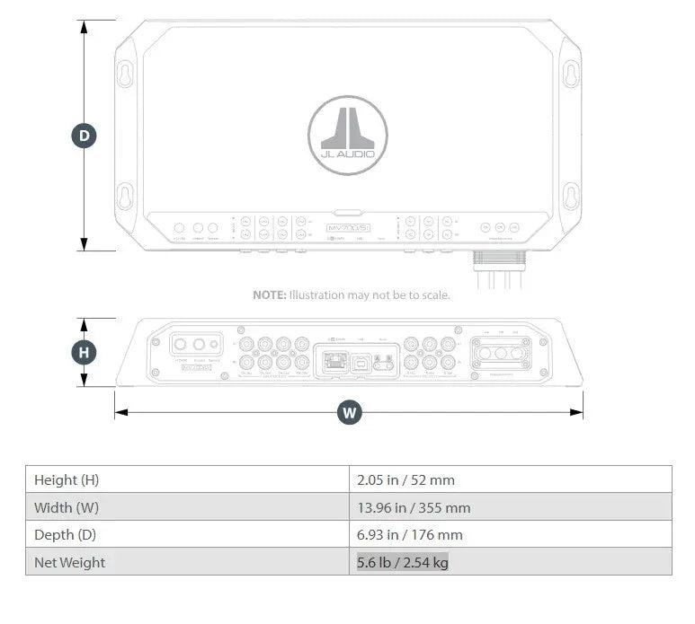 JL Audio MVi Marine Amplifier 5 Channel Full-Range 700 Watts 12v Integrated DSP