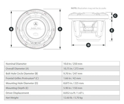 JL Audio M6 10in Subwoofer with White Sport Grille