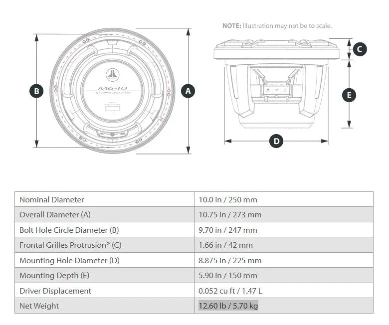 JL Audio M6 10in Subwoofer with White Sport Grille RGB LED