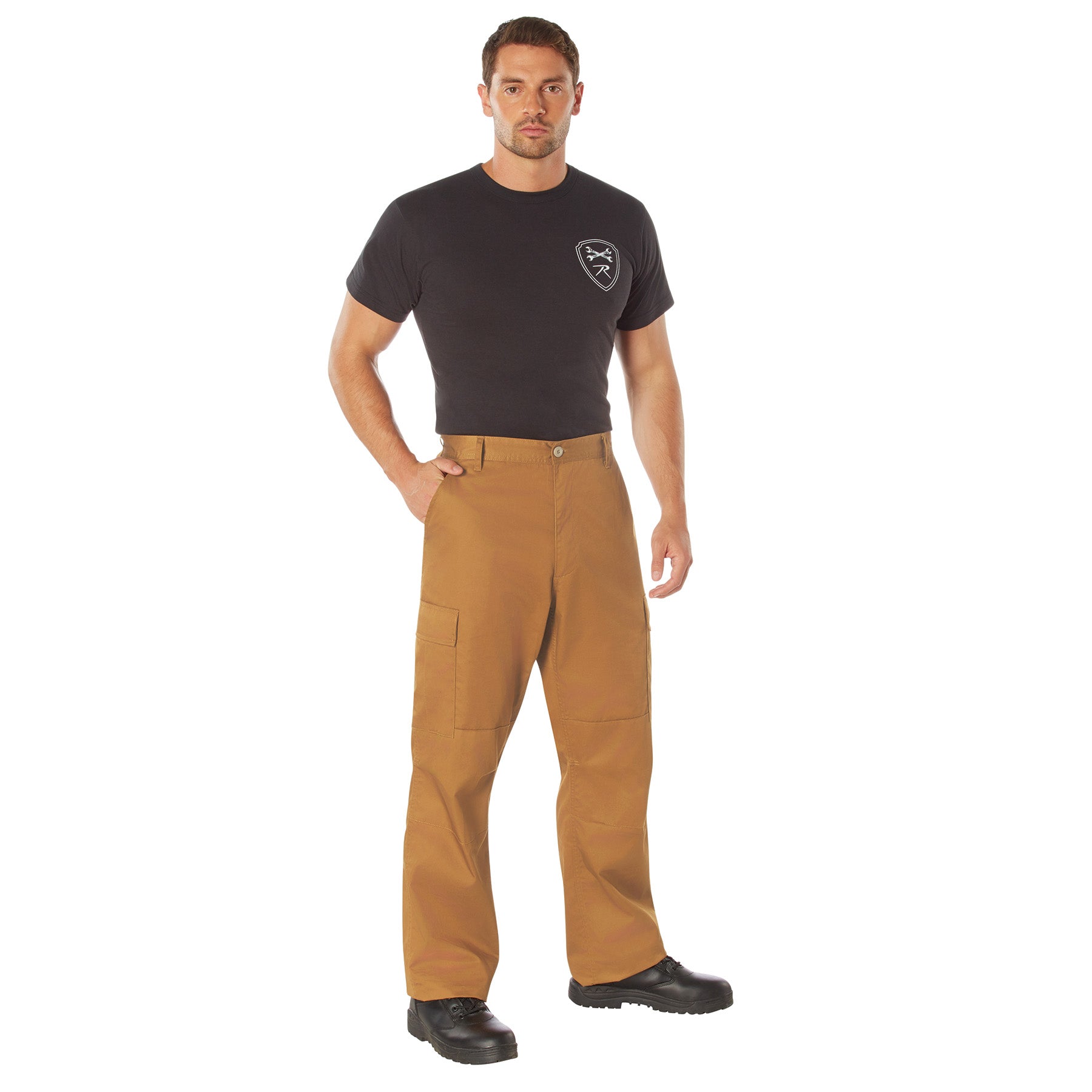 Rothco Relaxed Fit Zipper Fly BDU Pants in Work Brown, Size Small