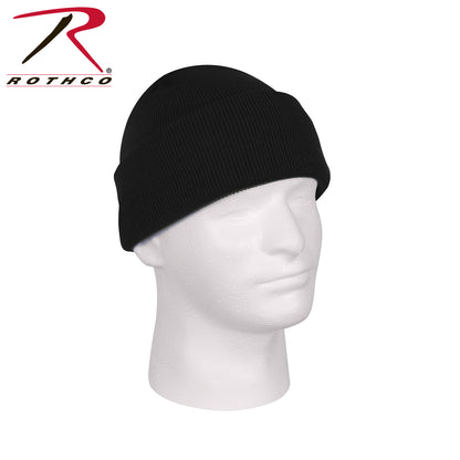 Rothco Deluxe Fine Knit Watch Cap Black - Military Style Winter Beanie for Men & Women