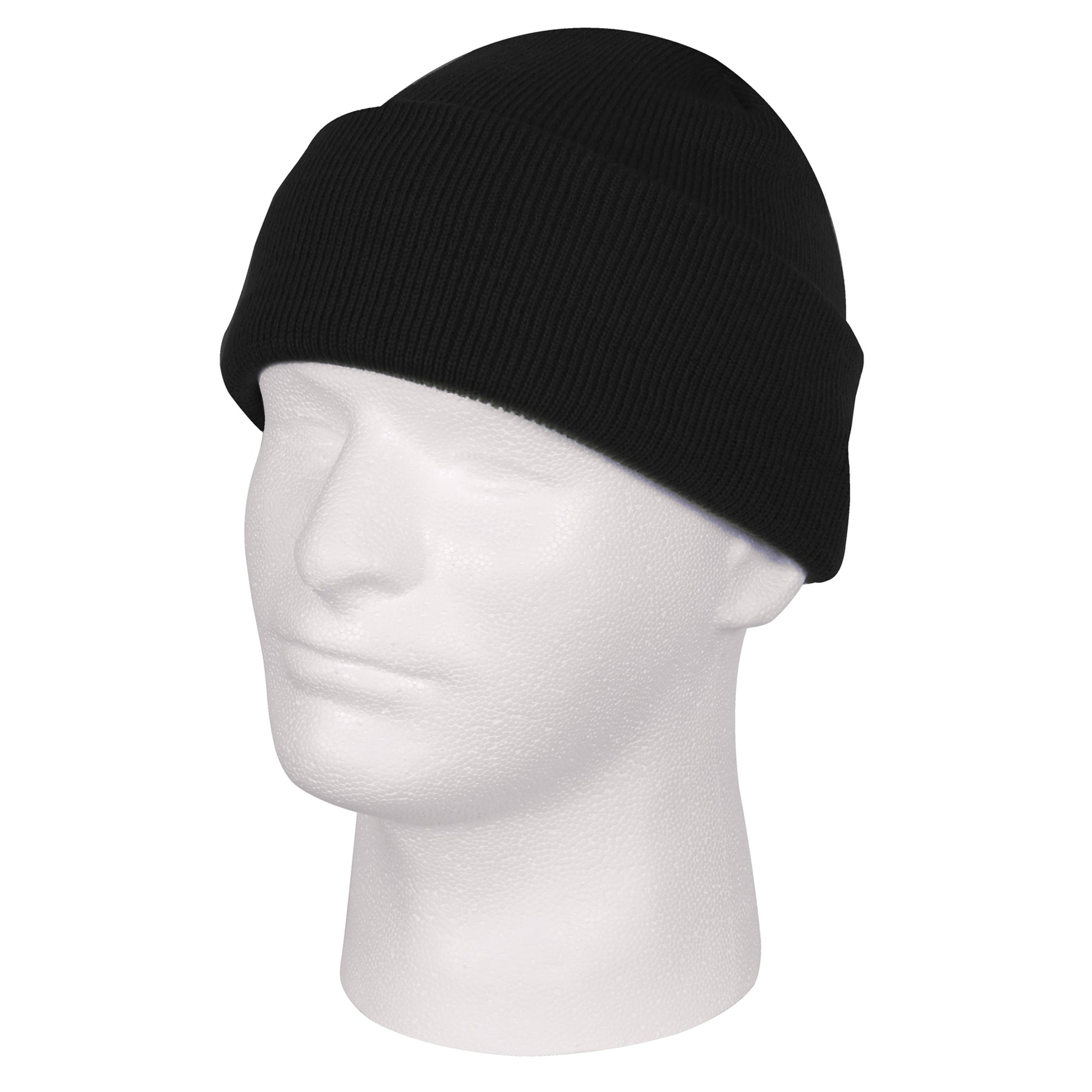 Rothco Deluxe Fine Knit Watch Cap Black - Military Style Winter Beanie for Men & Women