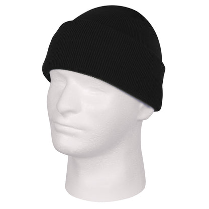 Rothco Deluxe Fine Knit Watch Cap Black - Military Style Winter Beanie for Men & Women