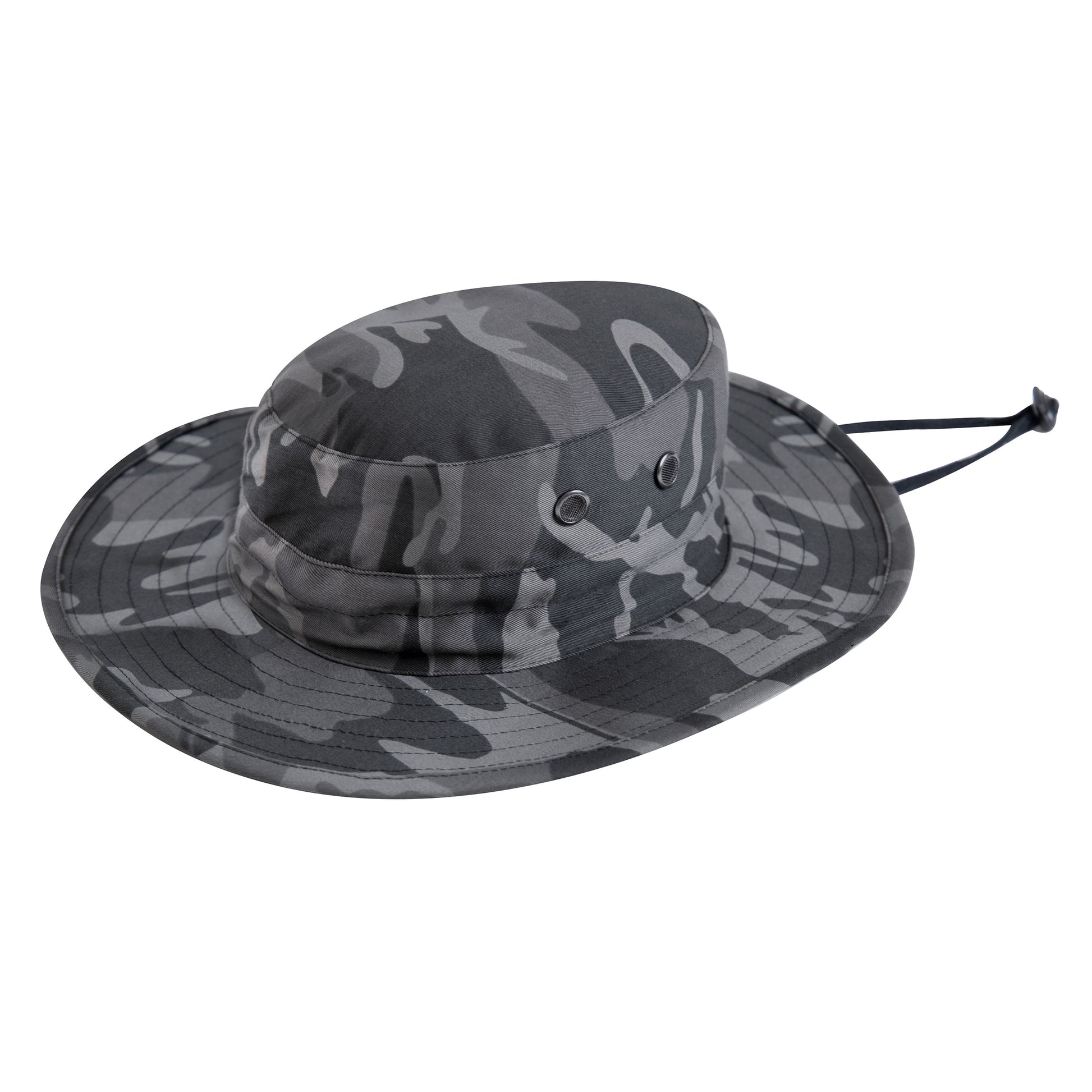 Rothco Adjustable Boonie Hat Black Camo – Outdoor Military-Style Wide Brim Sun Protection