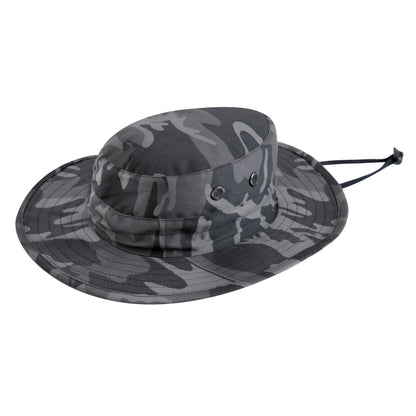 Rothco Adjustable Boonie Hat Black Camo – Outdoor Military-Style Wide Brim Sun Protection