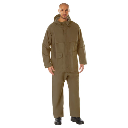Rothco Microlite PVC Rainsuit Coyote Brown Size Small for All-Weather Protection