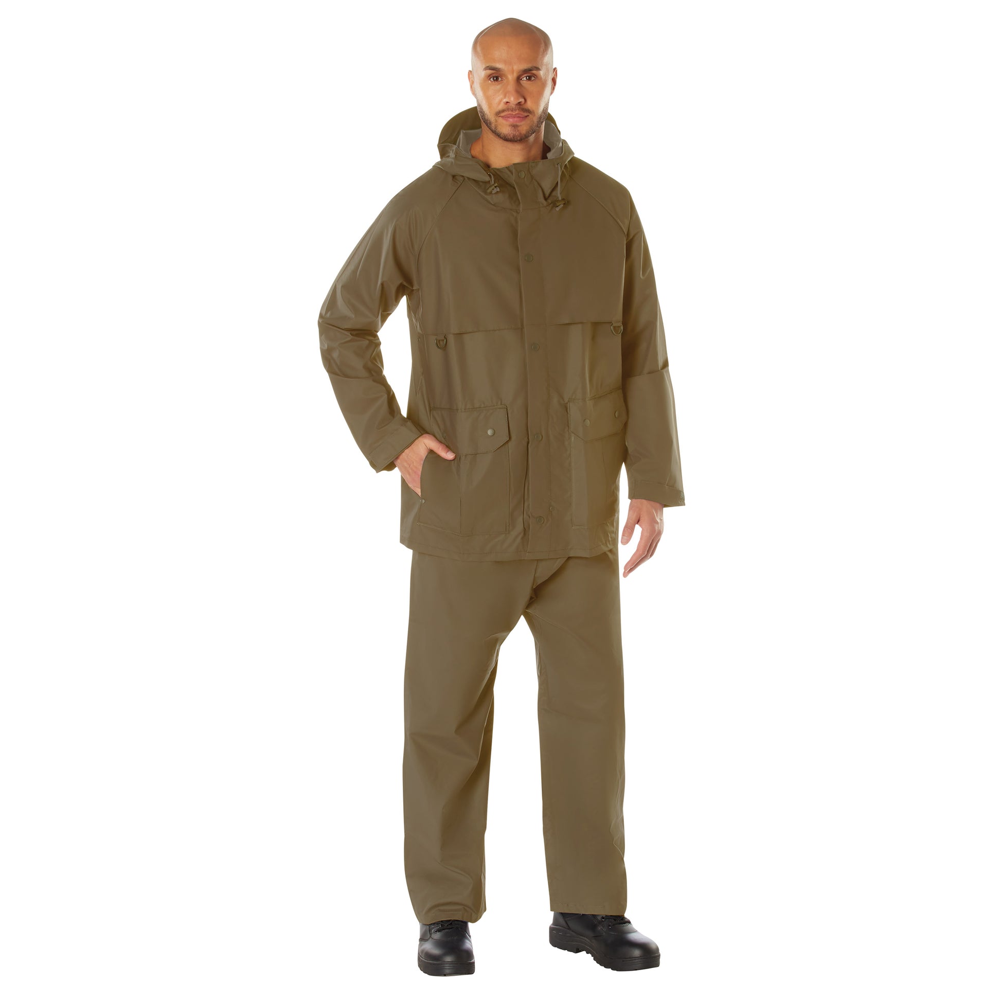 Rothco Microlite PVC Rainsuit Coyote Brown Size Large – Waterproof All-Weather Protection for Outdoor Activities