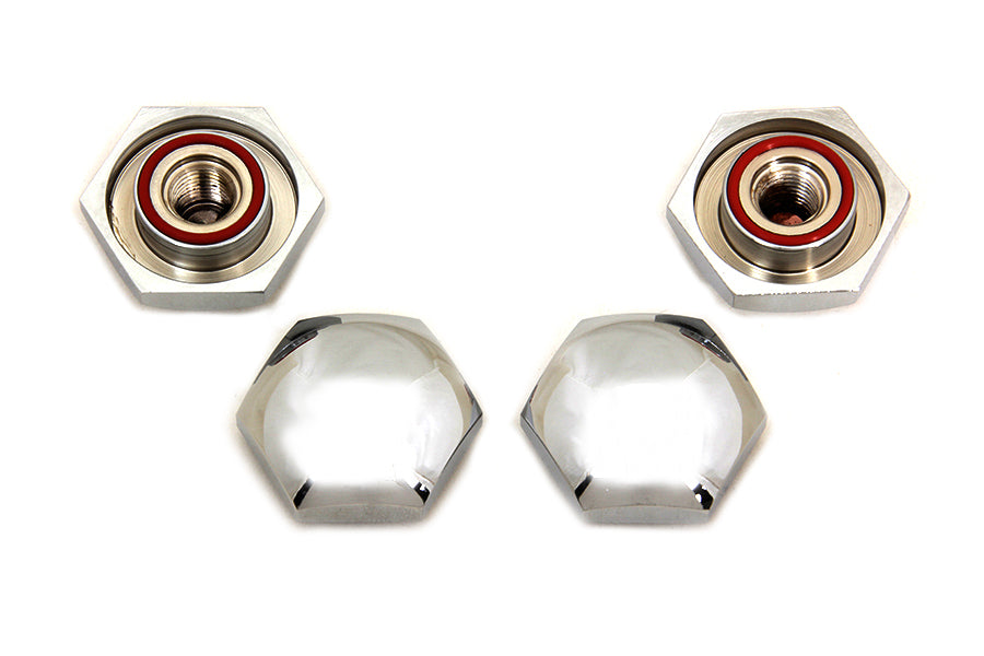 V-Twin Rocker Shaft End Nut Stock Chrome for Harley Davidson EL Models