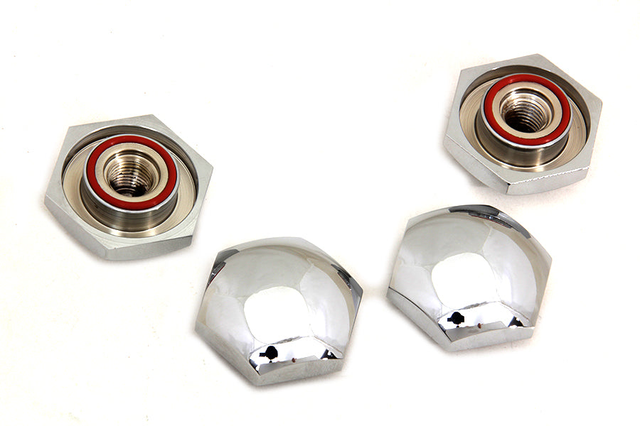 V-Twin Rocker Shaft End Nut Stock Chrome for Harley Davidson EL Models