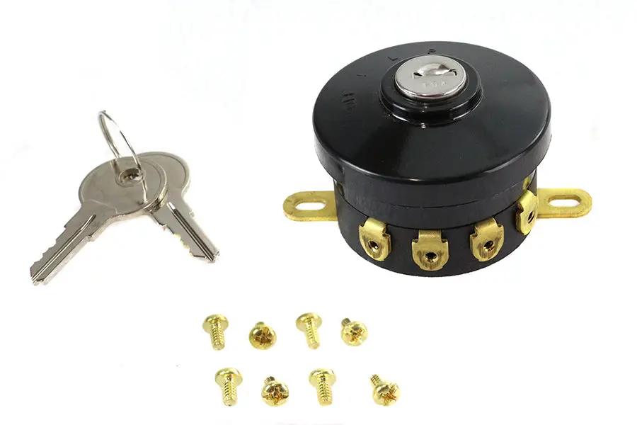 V-Twin Replica Indian Ignition Switch with 2 Keys - 1937-up Motorcycle Replacement Part by V-Twin