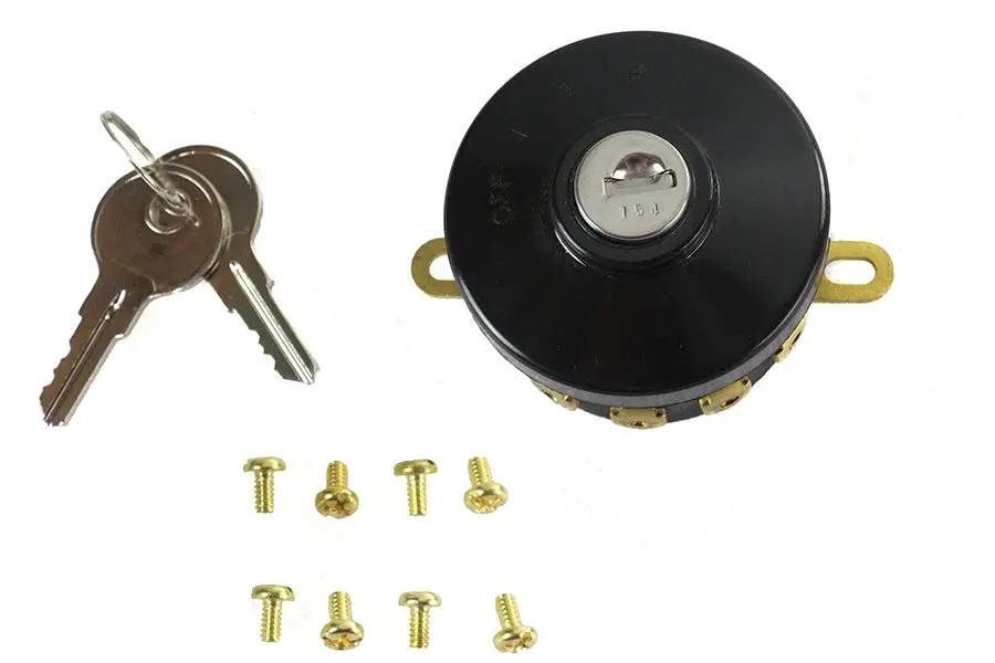 V-Twin Replica Indian Ignition Switch with 2 Keys - 1937-up Motorcycle Replacement Part by V-Twin