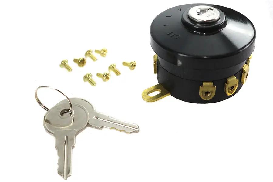 V-Twin Replica Indian Ignition Switch with 2 Keys - 1937-up Motorcycle Replacement Part by V-Twin