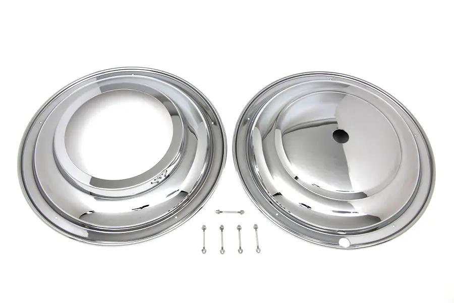 V-Twin 16 Inch Front Wheel Cover Set Chrome for Harley Davidson FL and EL Models by V-Twin