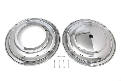 V-Twin 16 Inch Front Wheel Cover Set Chrome for Harley Davidson FL and EL Models by V-Twin