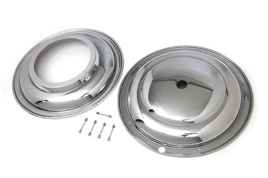 V-Twin 16 Inch Front Wheel Cover Set Chrome for Harley Davidson FL and EL Models by V-Twin