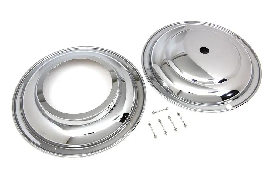 V-Twin 16 Inch Front Wheel Cover Set Chrome for Harley Davidson FL and EL Models by V-Twin