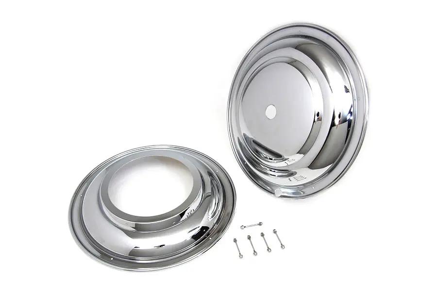 V-Twin 16 Inch Front Wheel Cover Set Chrome for Harley Davidson FL and EL Models by V-Twin