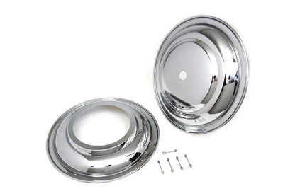 V-Twin 16 Inch Front Wheel Cover Set Chrome for Harley Davidson FL and EL Models by V-Twin