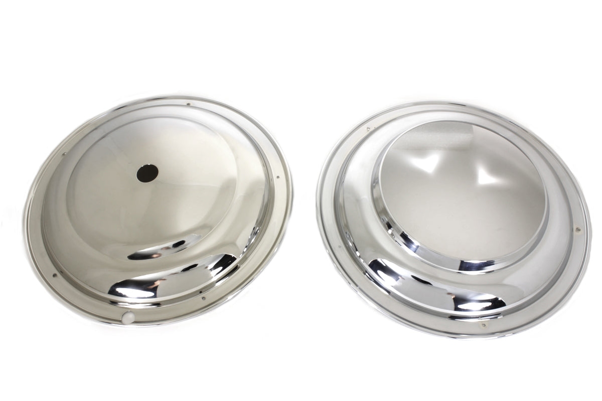 V-Twin 16 Inch Star Hub Wheel Cover Set Chrome - Fits Harley Davidson FL 1949-1958