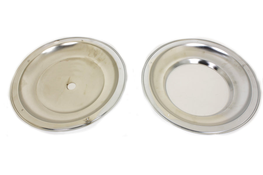 V-Twin 16 Inch Star Hub Wheel Cover Set Chrome - Fits Harley Davidson FL 1949-1958