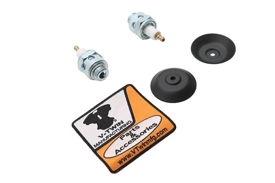 V-Twin Globe 18mm Spark Plug Kit with Black Replica Shield for Harley Davidson FL and EL Models by V-Twin
