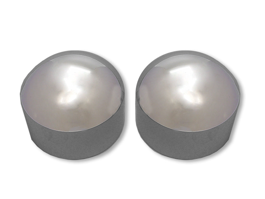V-Twin Auxiliary Seat Spring Dome Cover Set Polished 49-0449