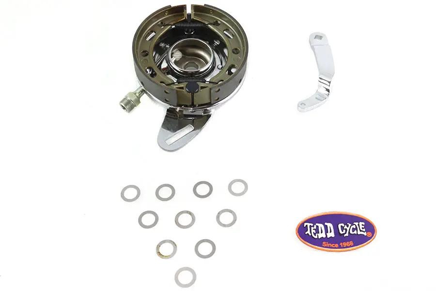 V-Twin 49-0520 45 Inch Chrome Rear Brake Backing Plate Assembly for Harley Davidson W Models by V-Twin