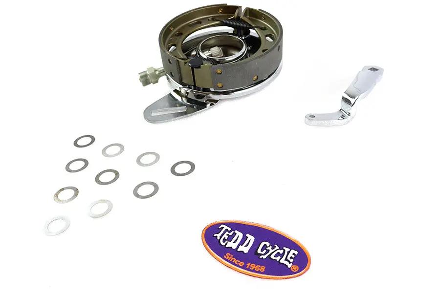 V-Twin 49-0520 45 Inch Chrome Rear Brake Backing Plate Assembly for Harley Davidson W Models by V-Twin