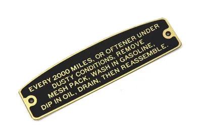 V-Twin 63468 Air Cleaner Instruction Tag for 6 Inch Air Cleaners by V-Twin