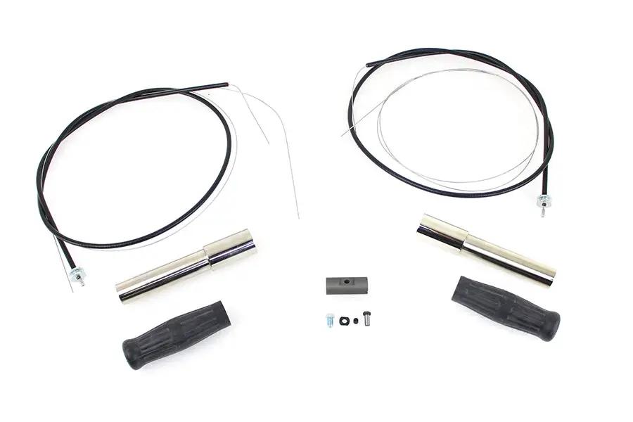 V-Twin Throttle and Spark Cable Spiral Kit Nickel Plated for Harley Davidson J Models by V-Twin