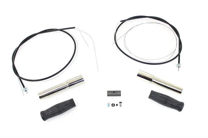 V-Twin Throttle and Spark Cable Spiral Kit Nickel Plated for Harley Davidson J Models by V-Twin