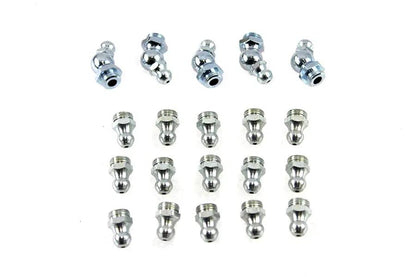 V-Twin Alemite Grease Fitting Set White Zinc – Compatible with Harley Davidson Models 1936-1940 by V-Twin