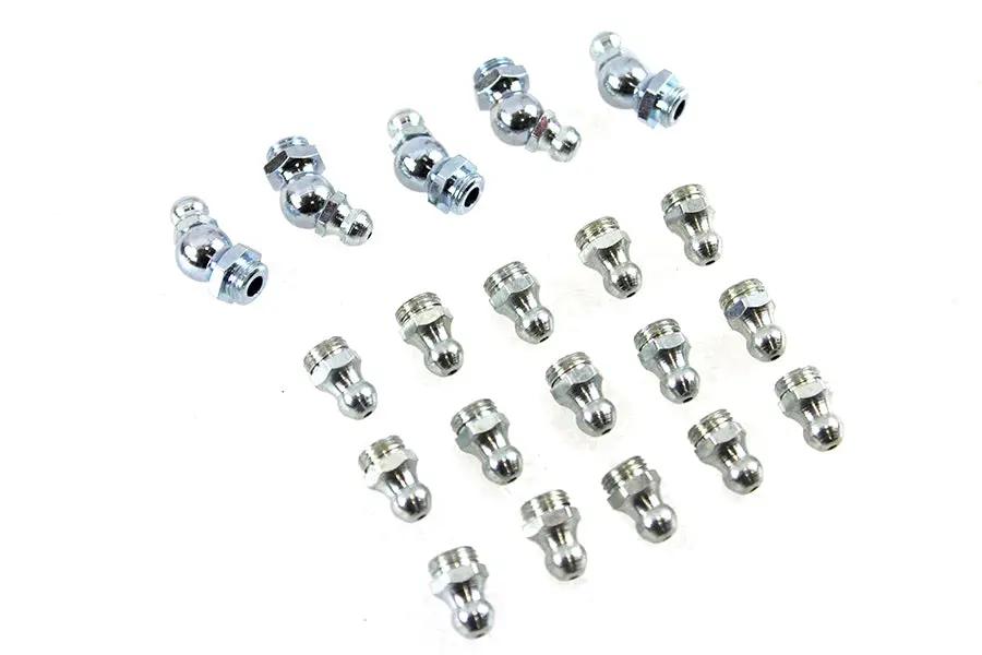 V-Twin Alemite Grease Fitting Set White Zinc – Compatible with Harley Davidson Models 1936-1940 by V-Twin