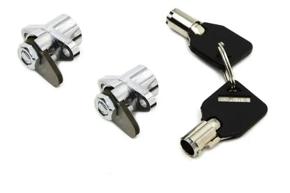 V-Twin Chrome Saddlebag Lock and Key Kit for Harley Davidson FLT (1993-2002) - Part Number 77656 by V-Twin