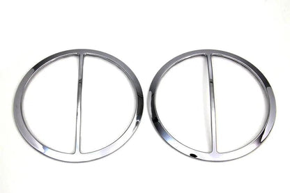 American Dresser Chrome Cross Bar Front Speaker Grill Set for Harley Davidson FLT Models (Part #77542) by American Dresser