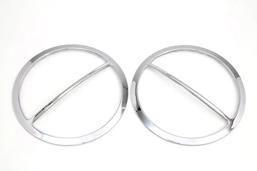 American Dresser Chrome Cross Bar Front Speaker Grill Set for Harley Davidson FLT Models (Part #77542) by American Dresser