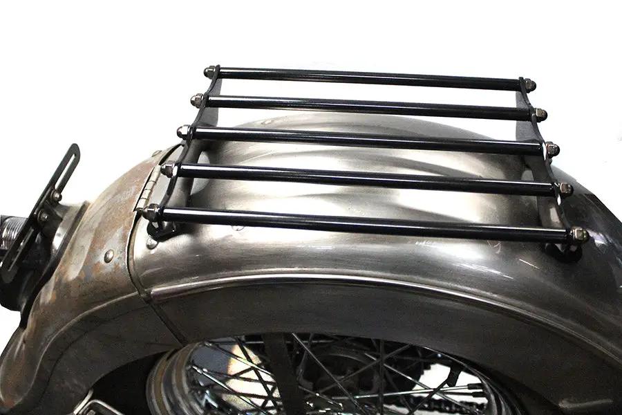 V-Twin Wyatt Gatling Vintage Black Luggage Rack for Harley Davidson EL & FL Models by V-Twin