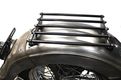 V-Twin Wyatt Gatling Vintage Black Luggage Rack for Harley Davidson EL & FL Models by V-Twin