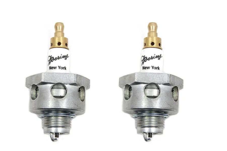 V-Twin 18mm Doering Spark Plug Set for Early Harley Davidson Models by V-Twin